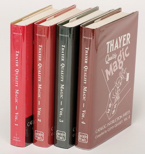 Gravatt, Glen (comp.). Thayer Catalog Inst. Sheets: Gravatt, Glen (compiler). Thayer Catalog Instruction Sheets Vols. 1-4. Oakland, 1978 - 1981. Publisher’s cloth with jackets, illustrated. 8vo. Very good.