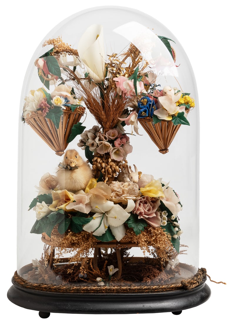 [FOLK ART] (American, 20th Century). Domed Silk Flower and ... (1 of 5)