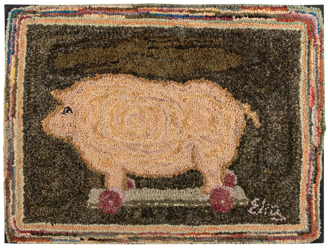 [FOLK ART] ARTIST UNKNOWN (American, 19th century). A Hooke... (1 of 2)