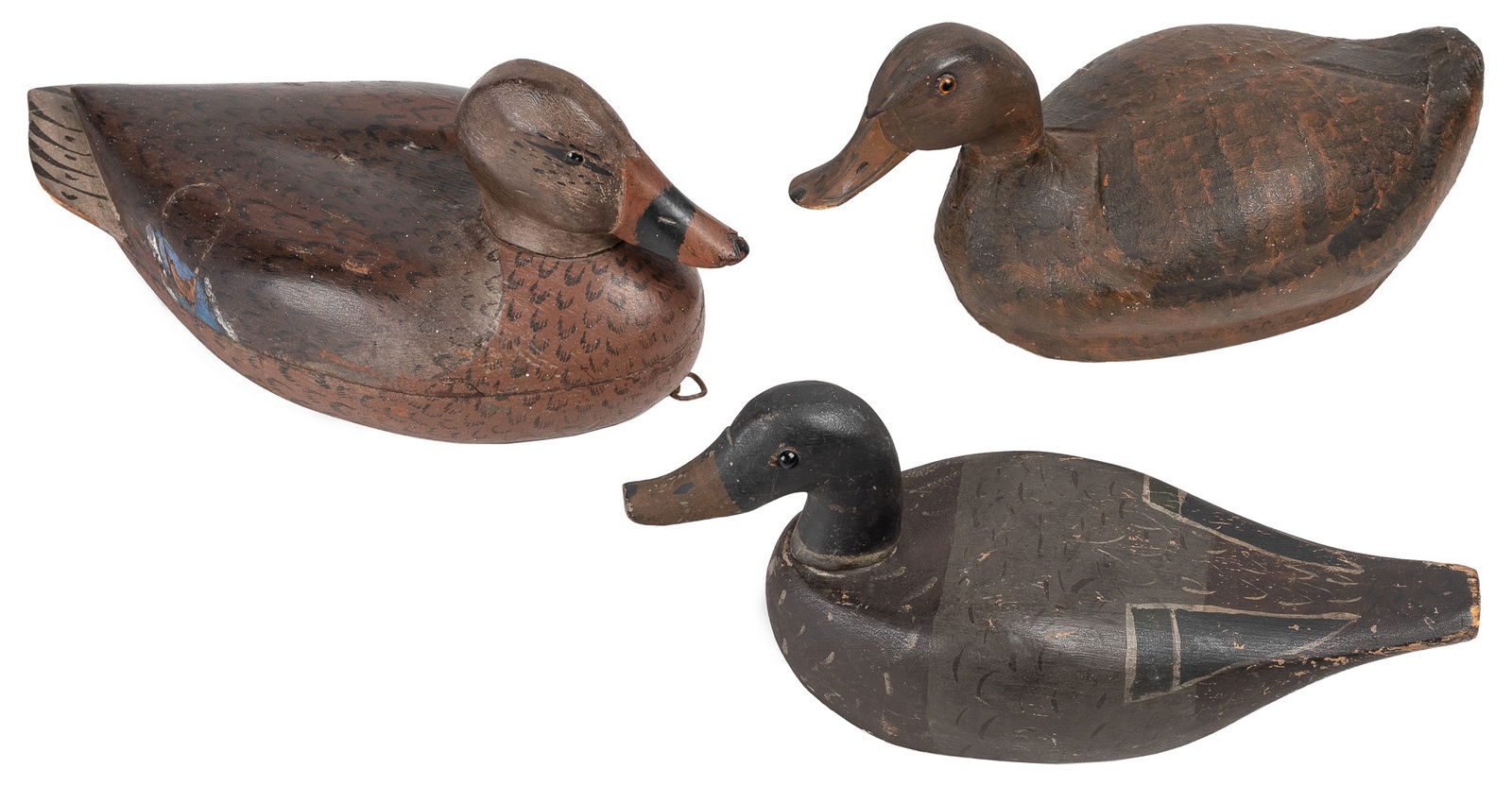 [FOLK ART] Duck Decoys (Group of 3) Wood (carved and lamina... (1 of 4)