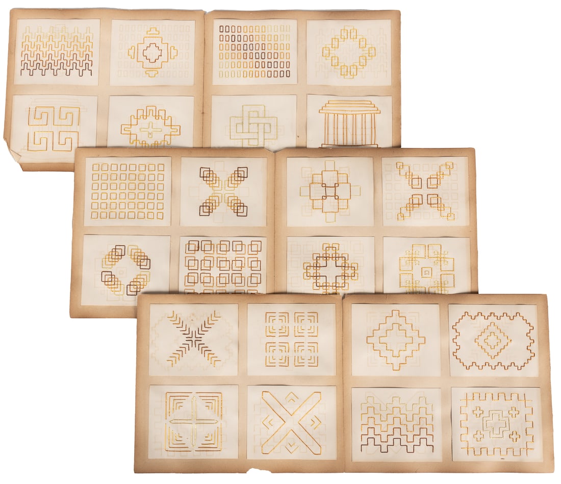 [EMBROIDERY] (American early 20th Century). Sewing Card Sam... (1 of 2)