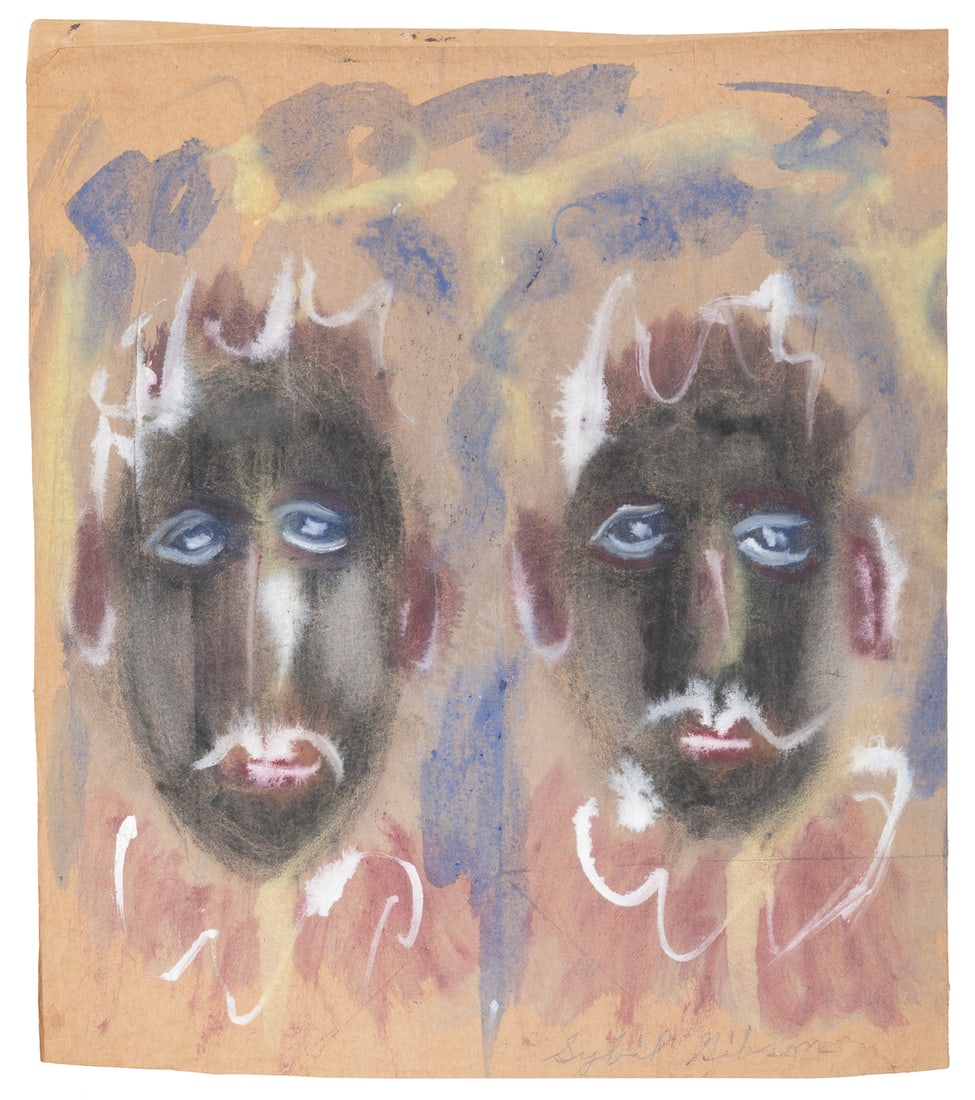 GIBSON, Sybil (American, 1908-1995). Untitled. Two Faces. C... (1 of 1)