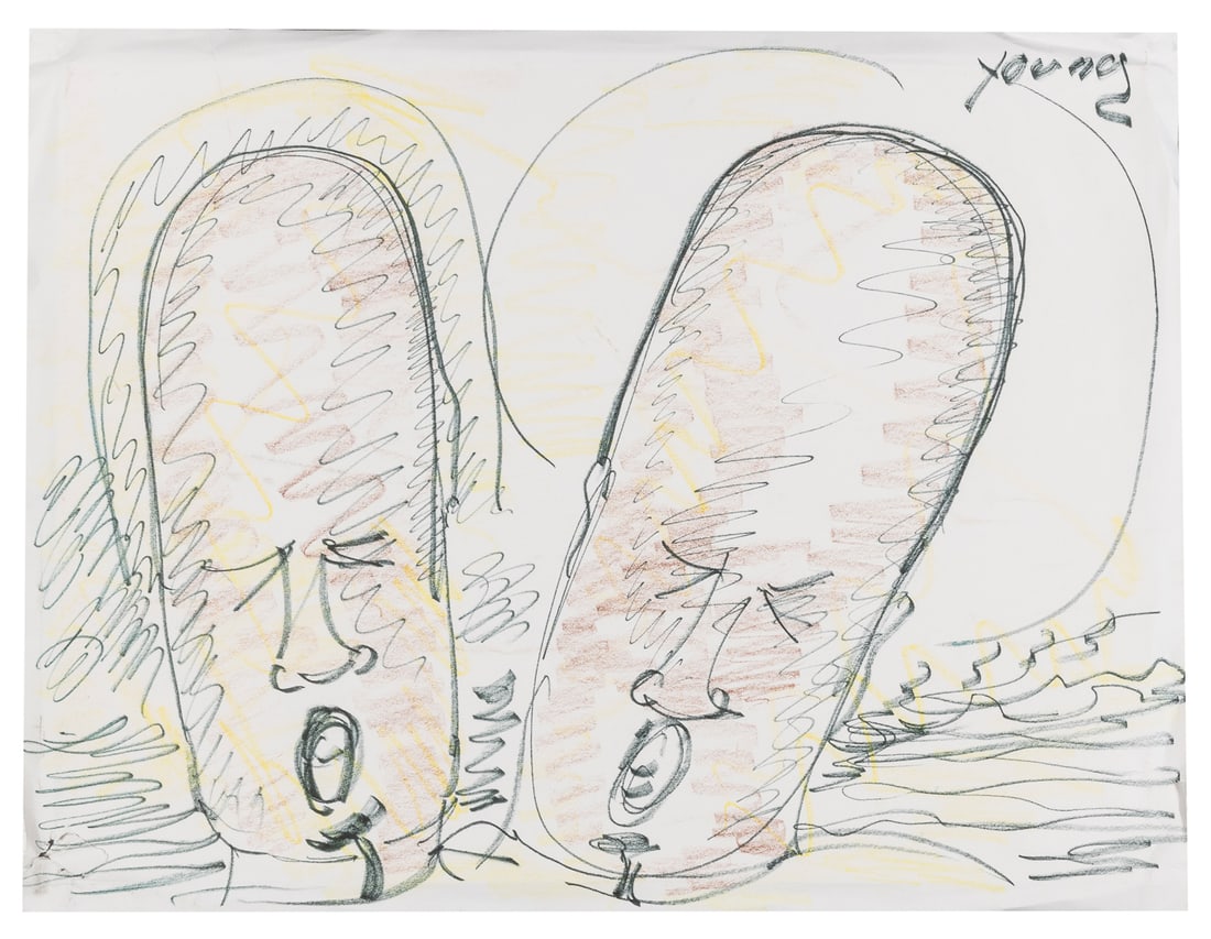 YOUNG, Purvis (American, 1943-2010). Untitled Abstract Face... (1 of 1)