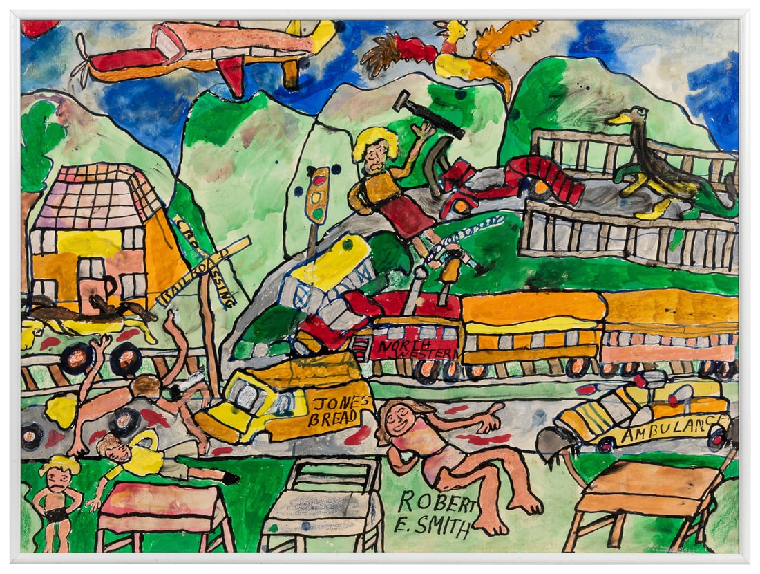 SMITH, Robert E. (American, 1930-2011) Untitled (Train Wrec... (1 of 1)