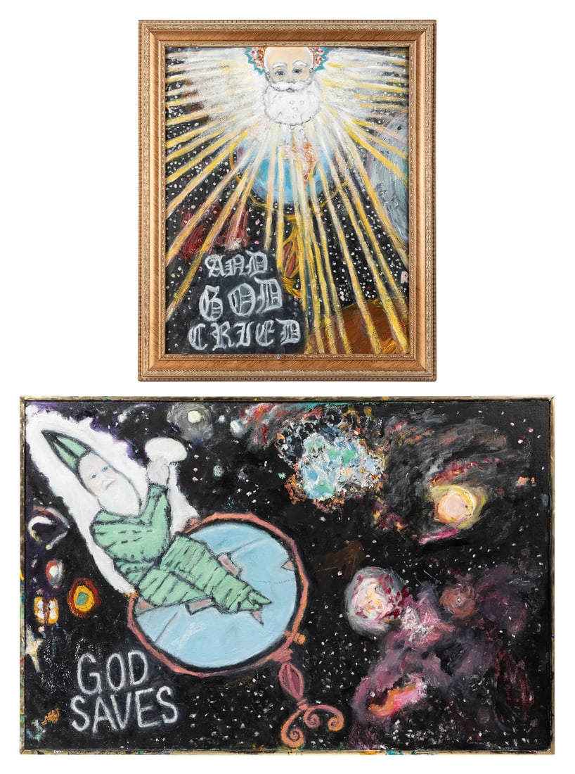 SCHWARTZ, Ruth (American, 1934 – 2009). Two Untitled Painti... (1 of 3)