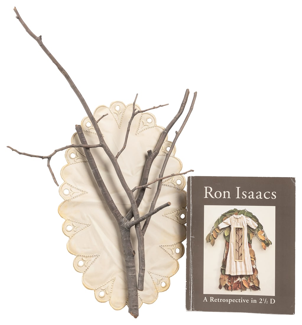 ISAACS, Ron (America, b. 1941). A Marriage. 2010. Acrylic t...: ISAACS, Ron (America, b. 1941). A Marriage. 2010. Acrylic trompe l’oeil on birch plywood construction. Signed on verso. Lace trompe l’oeil painted behind fabricated branches. Sold with 201