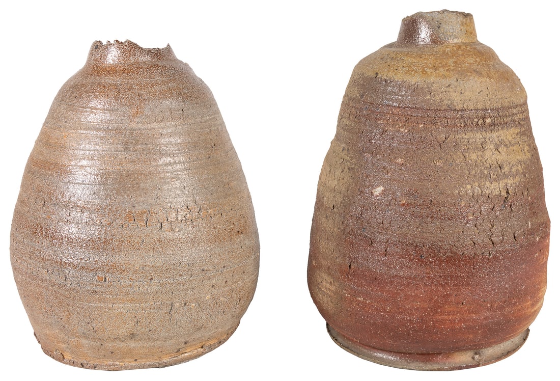 [STUDIO POTTERY]. Pair of Large Oval Vessels. Not dated. St... (1 of 3)