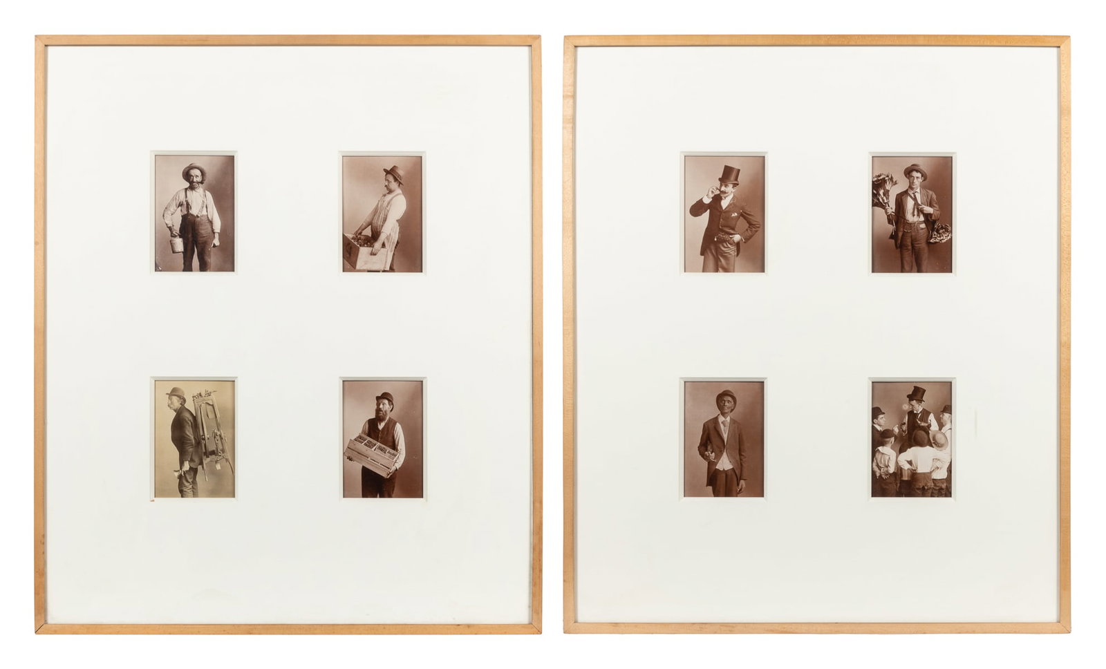 KRAUSZ, Sigmund (Hungarian-American, 1857-1928). “Street Ty...: KRAUSZ, Sigmund (Hungarian-American, 1857-1928). “Street Types” Portrait Photographs. [Ca. 1890]. Eight silver gelatin prints. Prints approximately 5 ¼ x 3 ½”. Eight prints