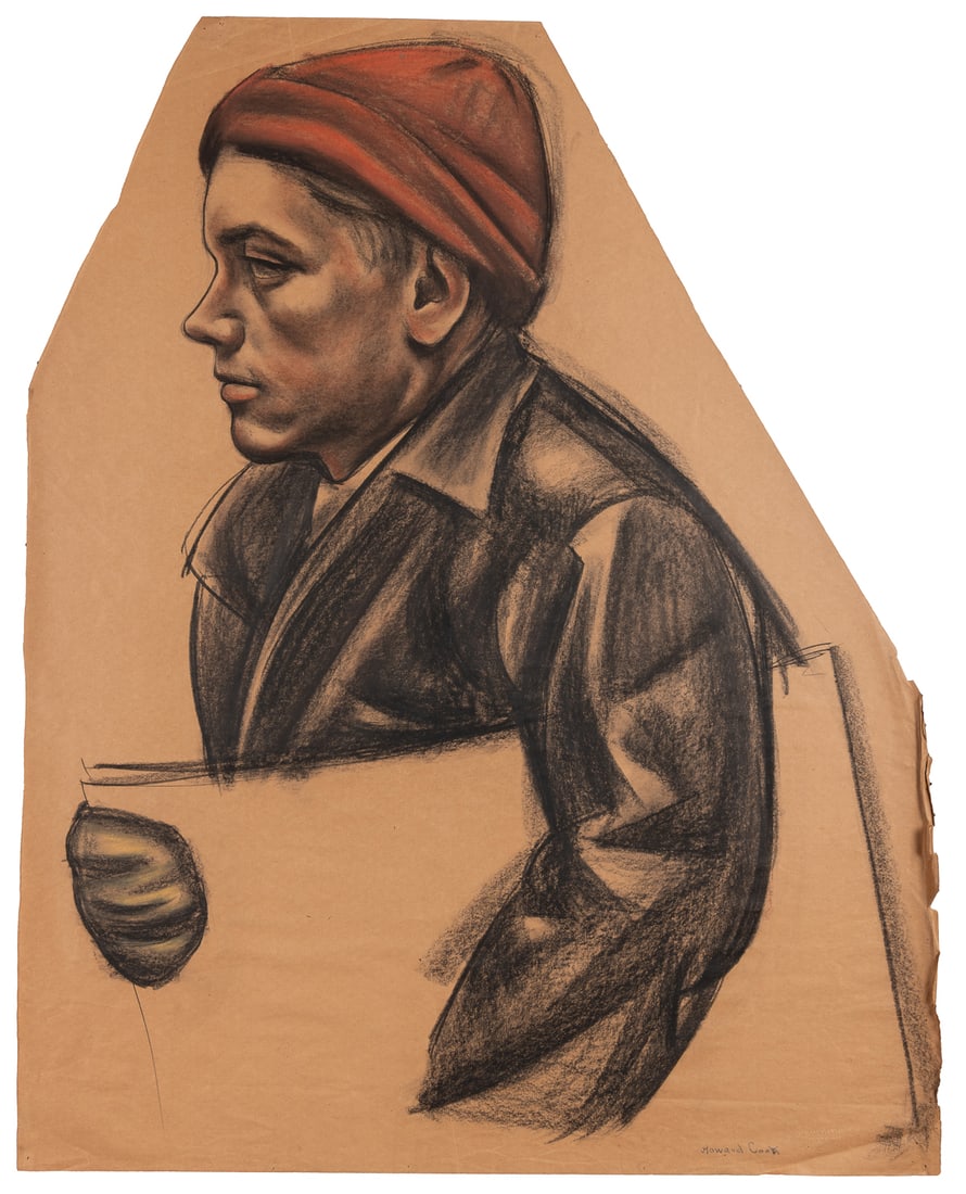 COOK, Howard N. (American, 1901-1980). Portrait of a Newsbo... (1 of 2)