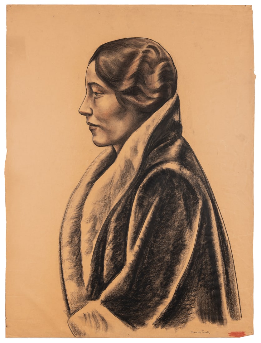 COOK, Howard N. (American, 1901-1980). Portrait of Esther. ... (1 of 2)