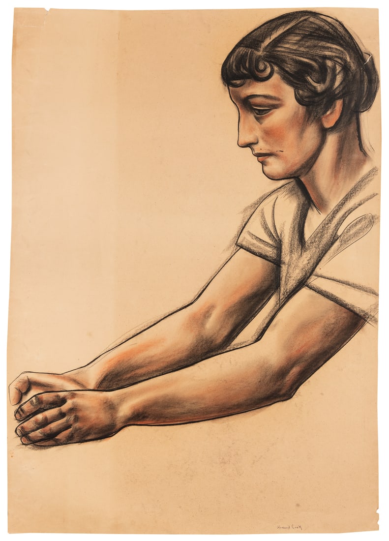 COOK, Howard N. (American, 1901-1980). Portrait of Doris. [... (1 of 2)