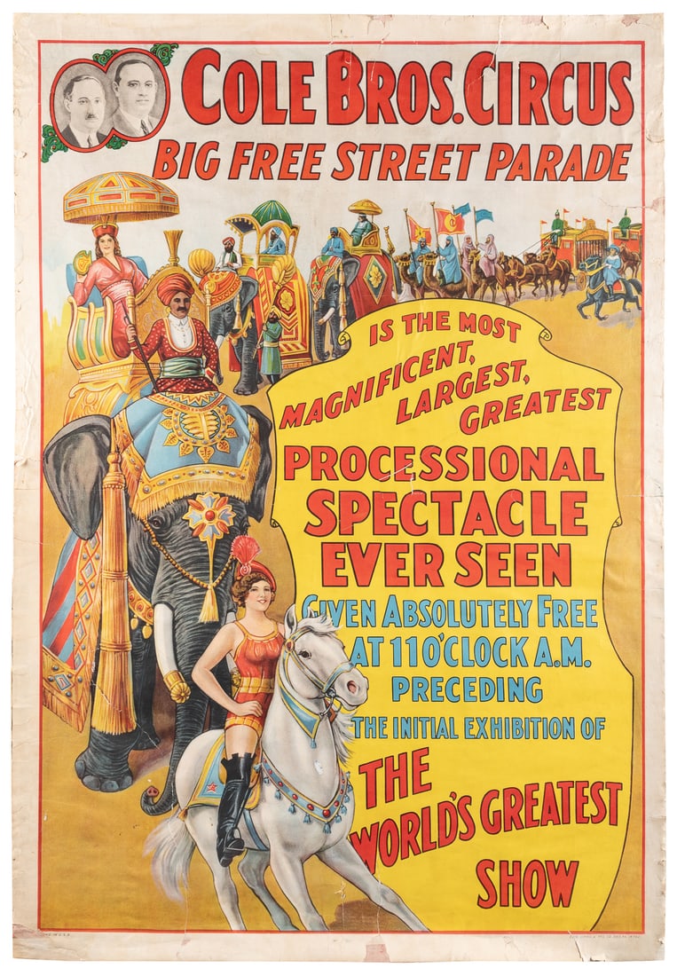 Cole Bros. Circus / Big Free Street Parade. Erie Litho Co.,... (1 of 1)
