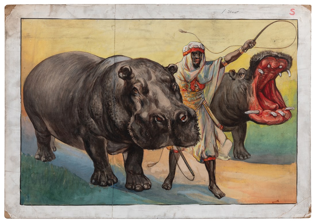 [POSTER MAQUETTE]. Al G. Barnes Circus / Hippo Trainer. Eri... (1 of 1)