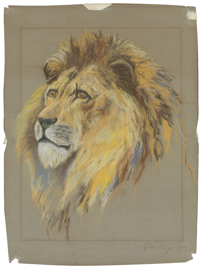 [POSTER MAQUETTE]. MEYER, [Savern?]. Lion Head. 1930. Paste... (1 of 1)