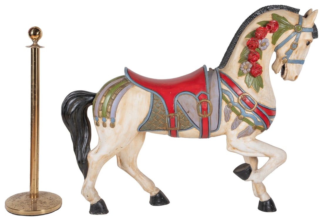 Carousel Horse. Painted fiberglass. 46 x 52 x 10”. Third-pa...: Carousel Horse. Painted fiberglass. 46 x 52 x 10”. Third-party shipping required.