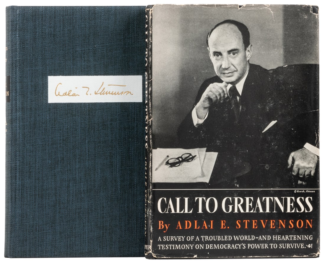 STEVENSON, Adlai (1900-1965). Pair of Signed Books, includi... (1 of 2)