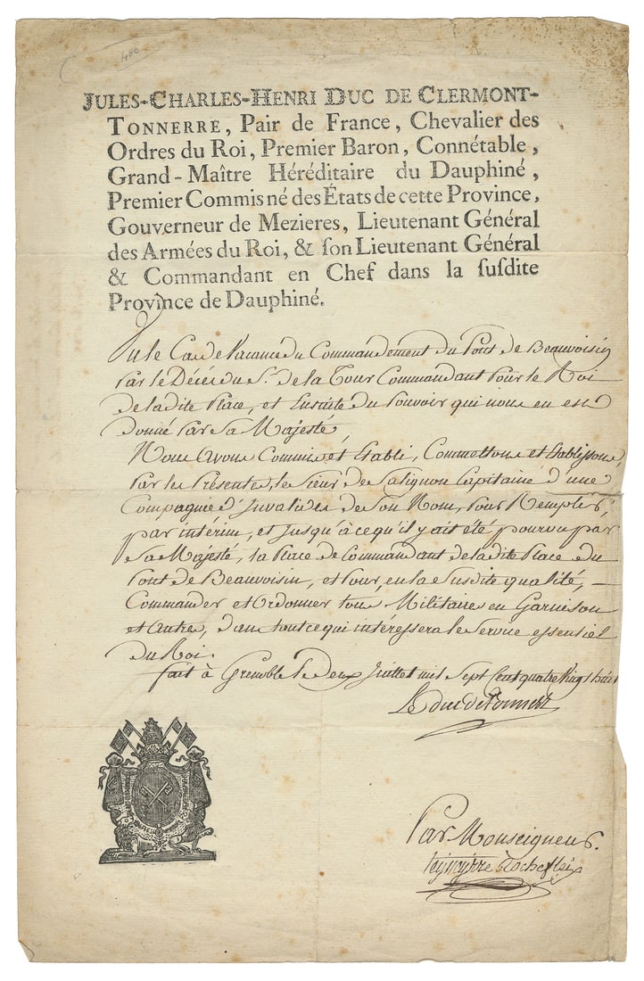 [FRENCH REVOLUTION ASSOCIATION]. DUC DE CLERMONT-TONNERRE, ... (1 of 1)