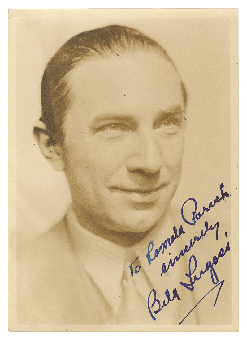 LUGOSI, Bela (1882-1956). Inscribed Photo. [N.p., ca. 1940s... (1 of 1)