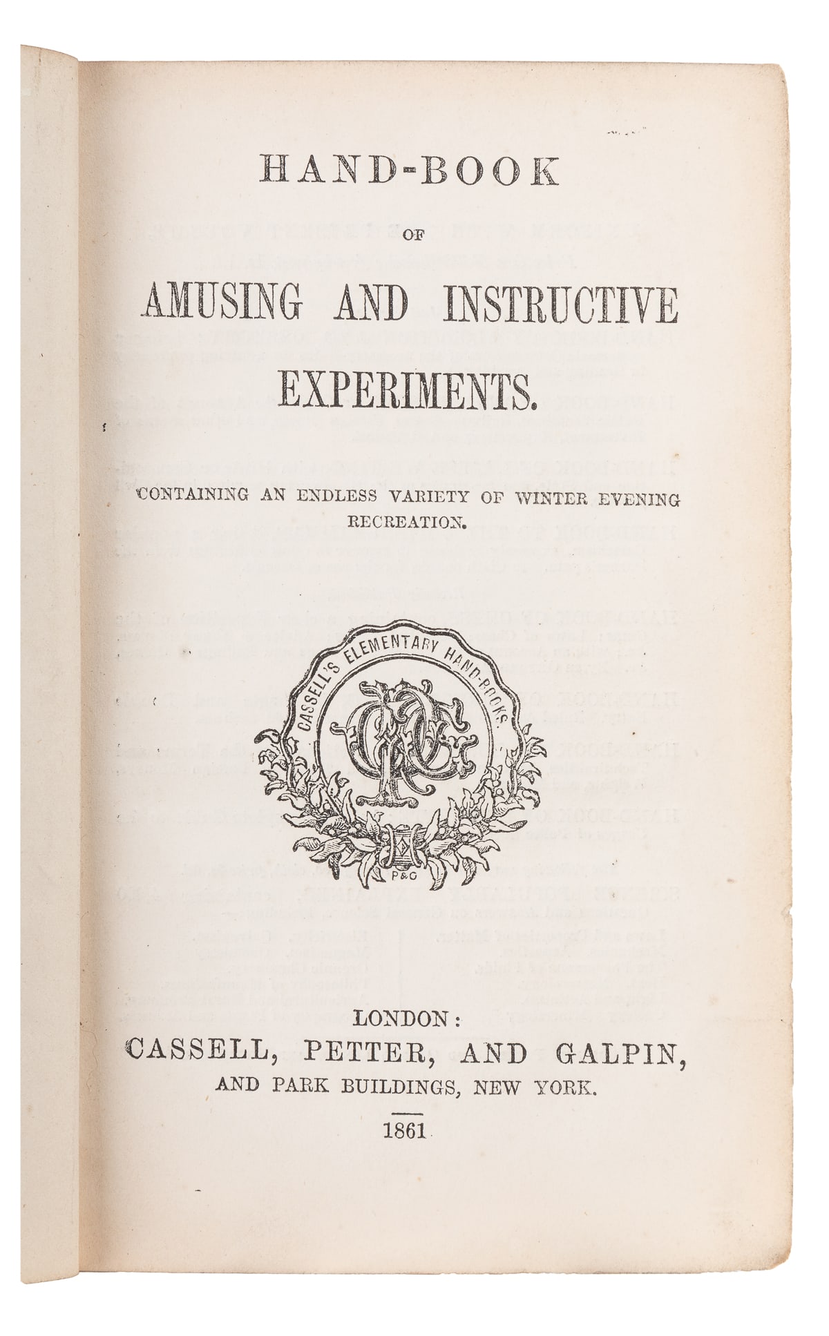 Hand-Book of Amusing and Instructive Experiments, (The). Lo... (1 of 2)