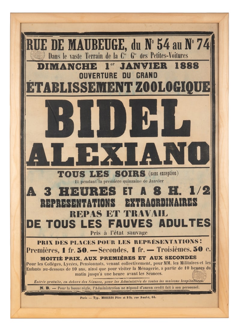 [LION TAMERS]. Bidel / Alexiano. Ouverture du Grand Etablis... (1 of 1)