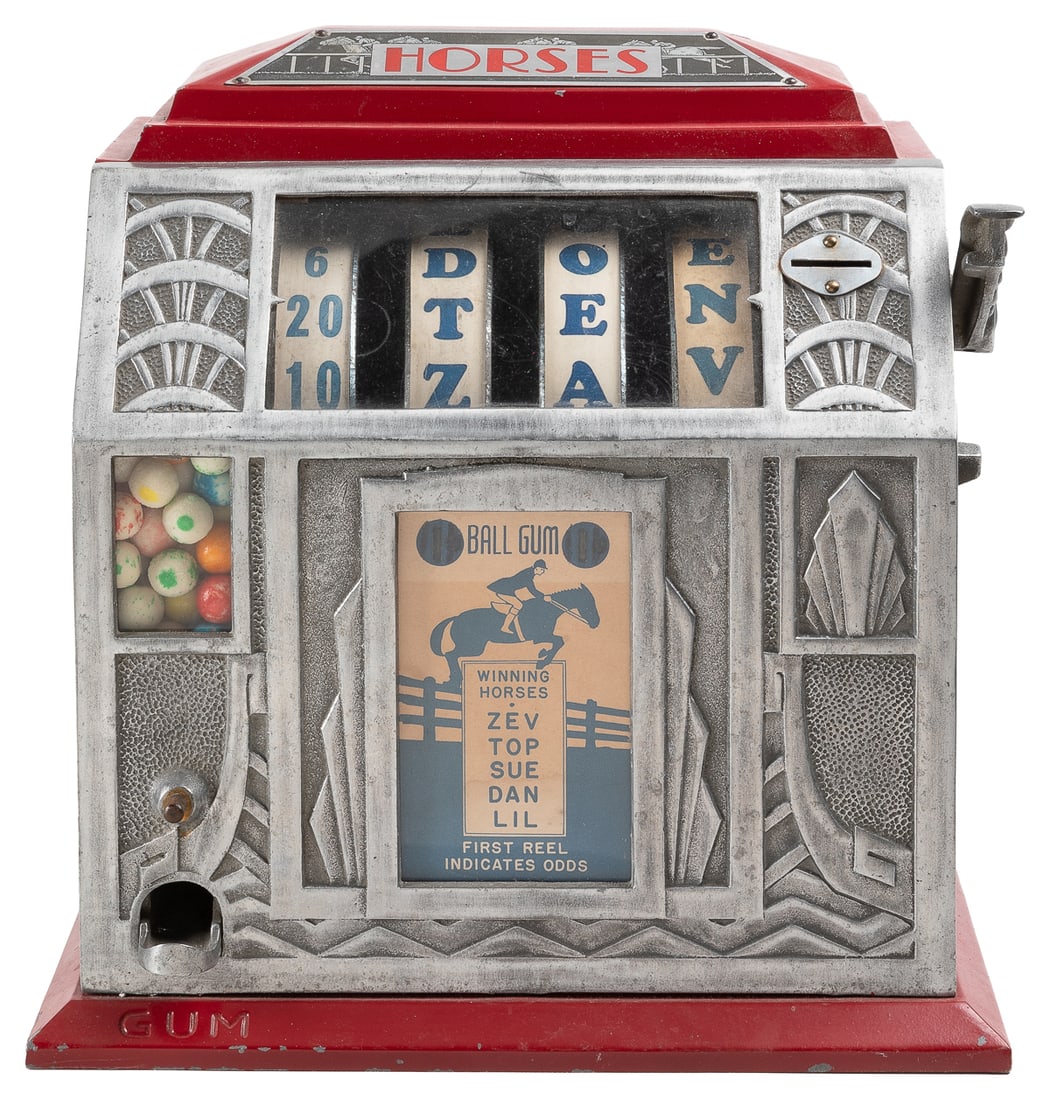 “Horses” Trade Stimulator and Ball Gum Vendor. Circa 1930s-... (1 of 2)