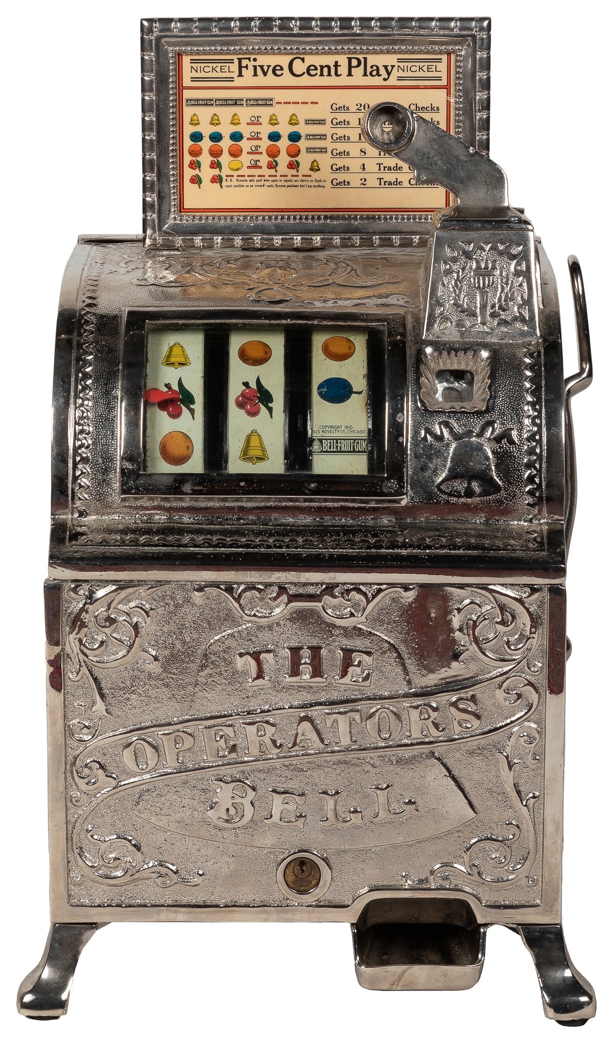 Watling 5 Cent Operators Bell Slot Machine. Original intern... (1 of 1)