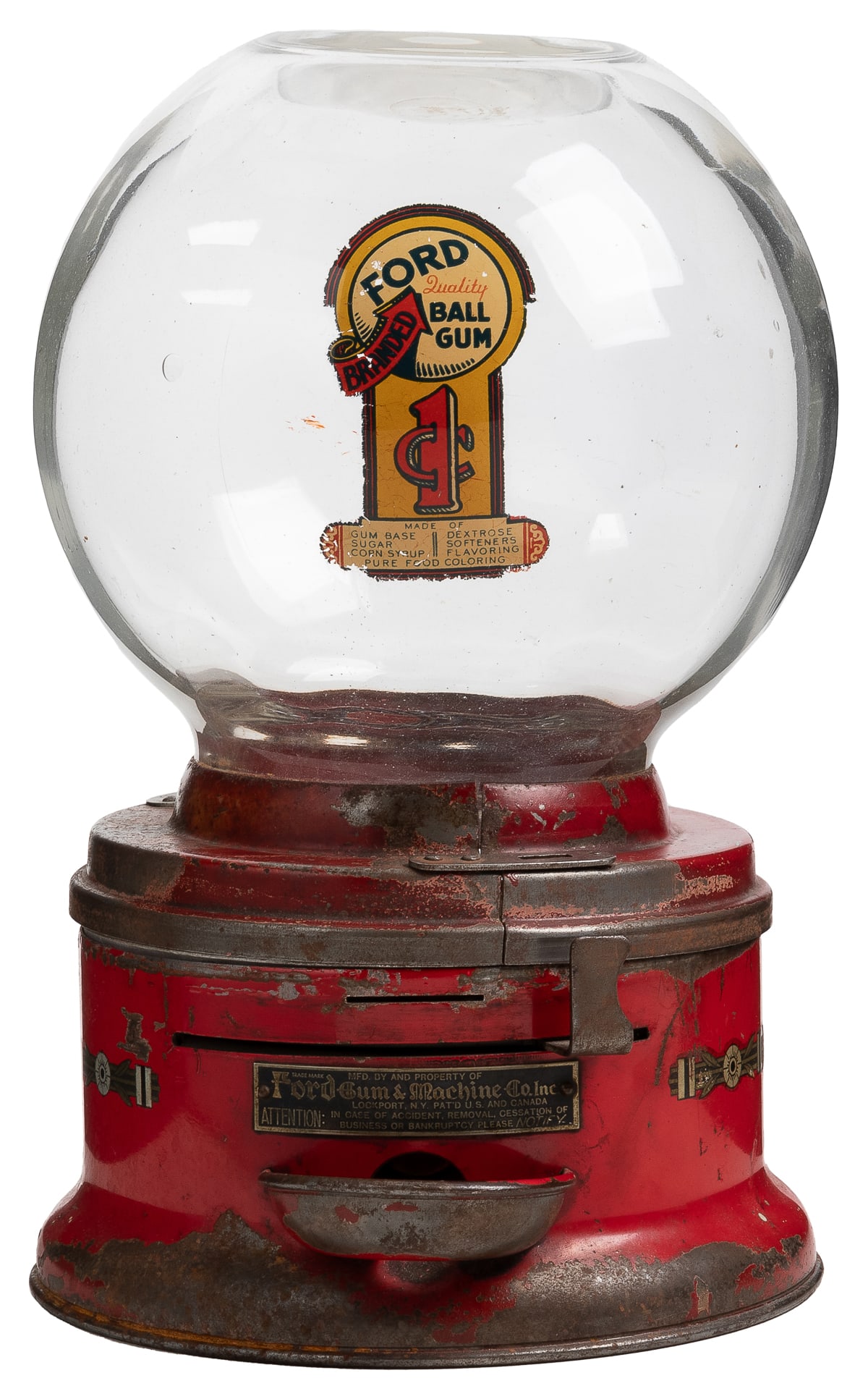 Ford Gum & Machine Co. 1 Cent Gumball Vendor. Lockport, NY,... (1 of 1)