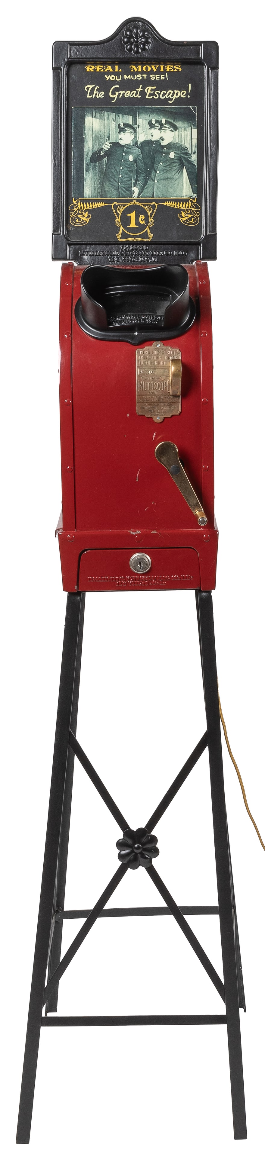 One Cent Tin Mutoscope on Wire Stand. New York: Internation... (1 of 1)
