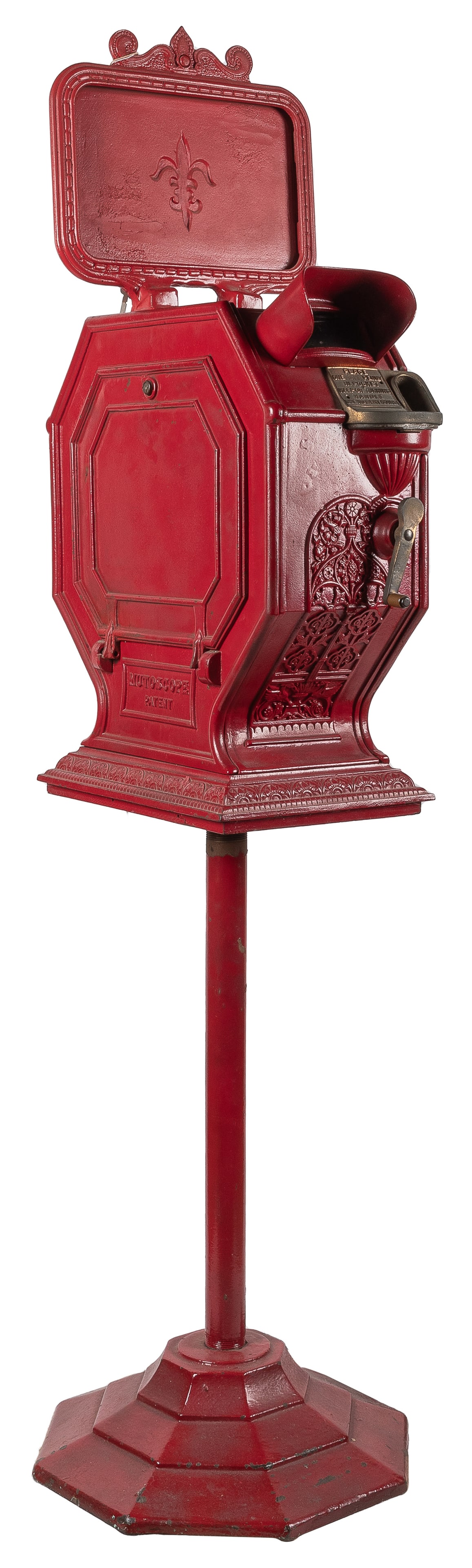 Red Cast Iron Mutoscope with “The Limited Mail” Reel. New Y... (1 of 4)