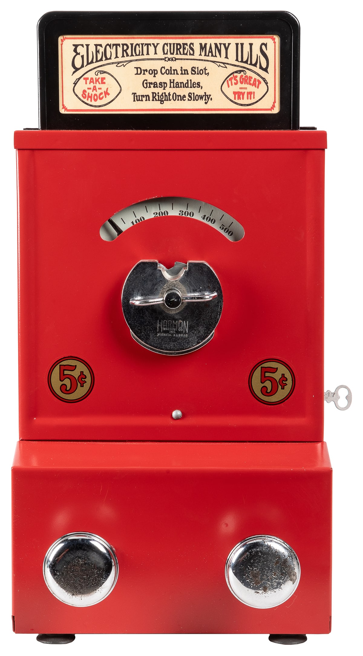 Five Cent Electricity Cures Many Ills Arcade Machine. Drop ... (1 of 2)