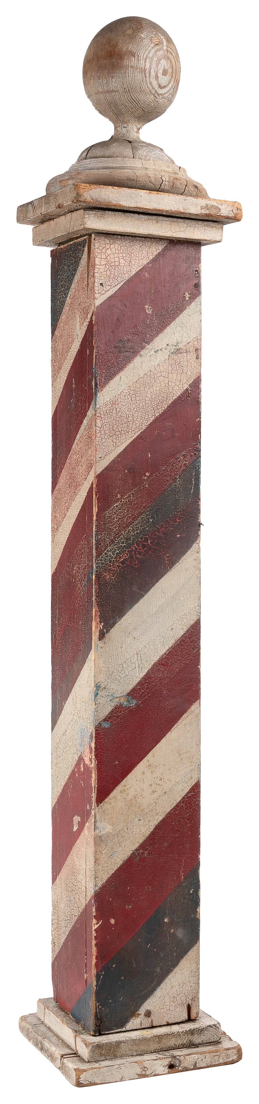 Square Barber Pole. Circa early 20th century. Red, white, a... (1 of 1)
