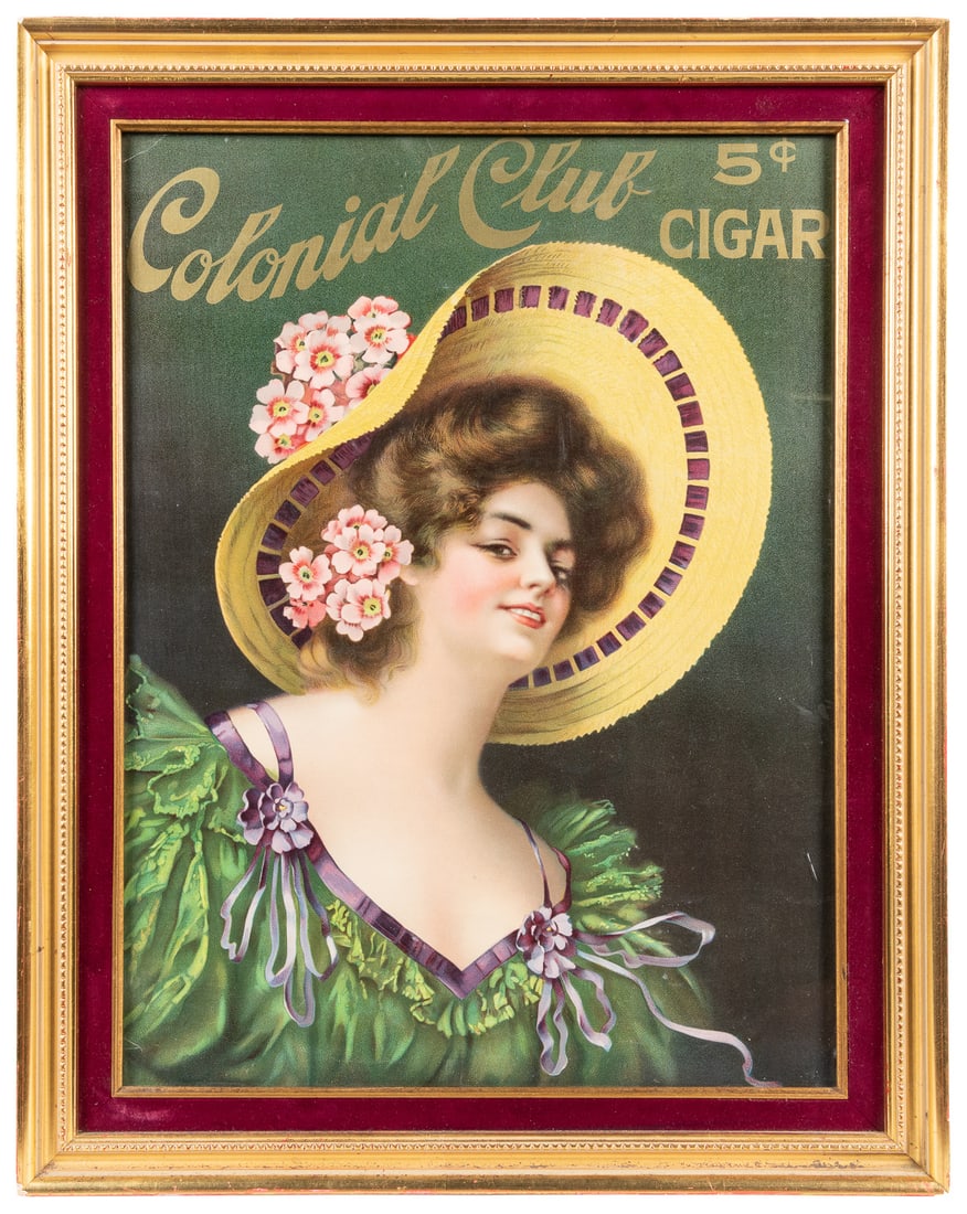 Colonial Club 5 Cent Cigar Framed Poster. Circa 1900s. Colo... (1 of 1)