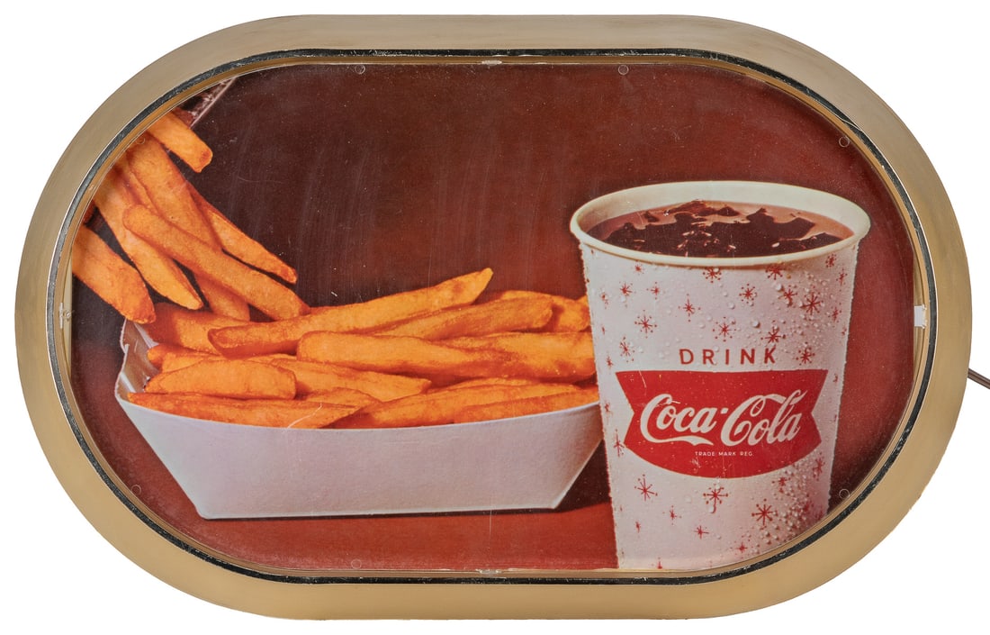 Coca-Cola Lighted Concession Stand / Drive-In Sign. 1970s. ... (1 of 2)