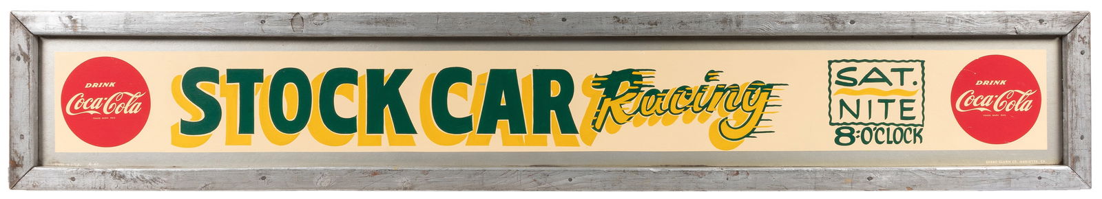 Coca-Cola Stock Car Racing Hand-Painted Sign. 1960s. (1960s... (1 of 1)