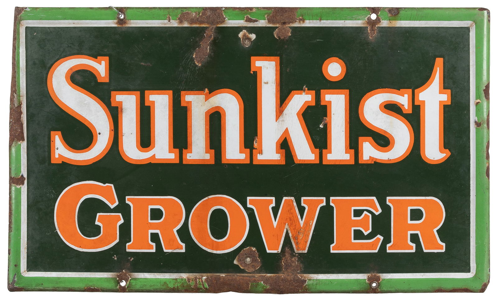 Sunkist Grower Porcelain Sign. Early 20th century. 11 ¼ x 1... (1 of 1)
