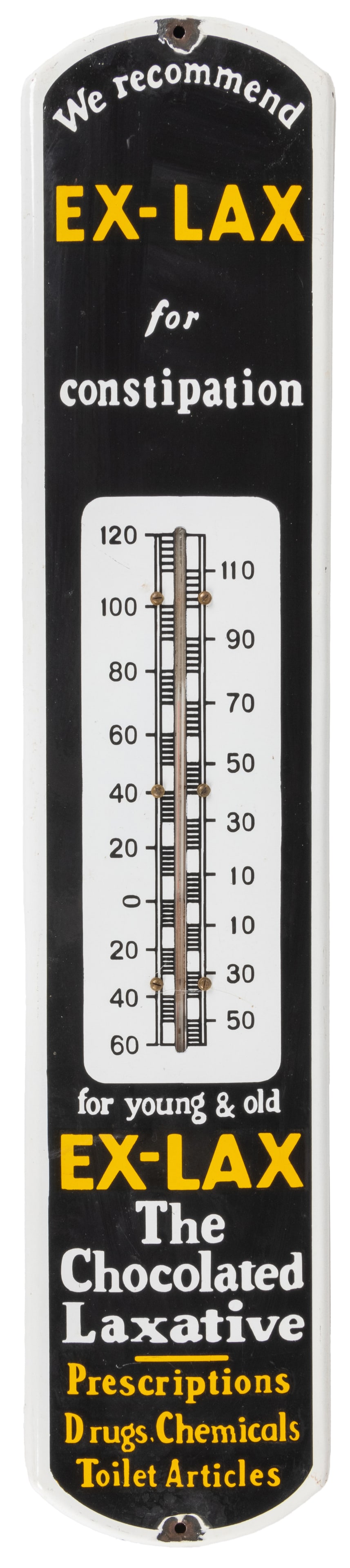 Ex-Lax Porcelain Advertising Thermometer. Single sided porc... (1 of 2)