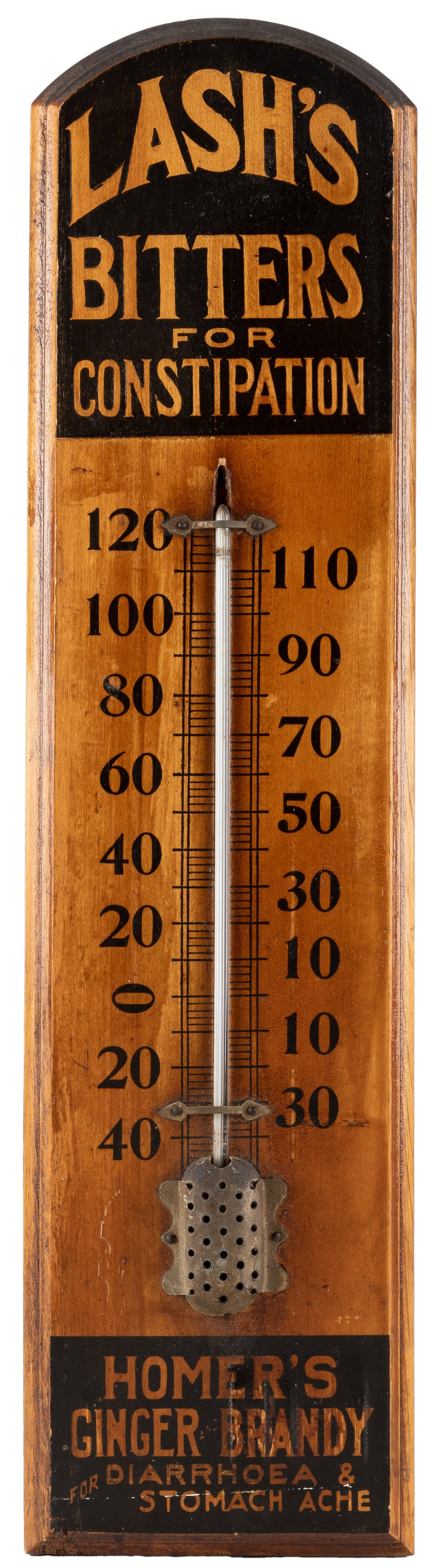 Lash’s Bitters / Homer’s Ginger Brandy Wooden Advertising T... (1 of 2)