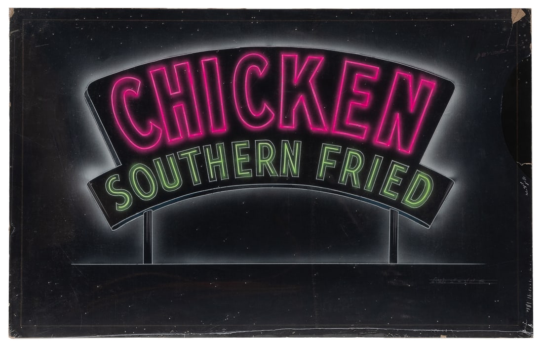 Neon Sign Art Maquette for “Chicken Southern Fried” Sign. 1... (1 of 3)