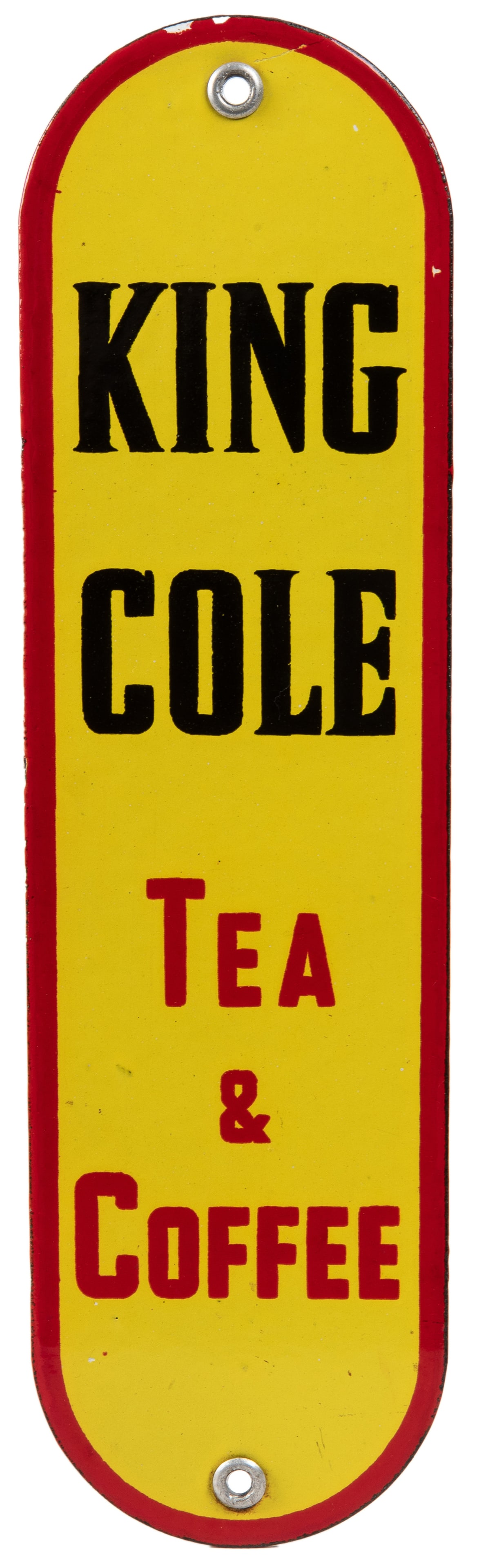 King Cole Tea & Coffee Door Push. Single-sided porcelain (S... (1 of 2)