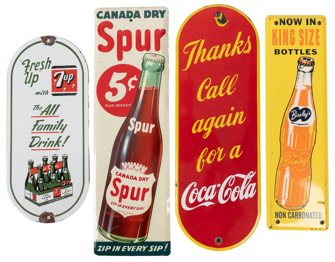 Group of Four Soda Door Push Signs. Four door pushes, inclu... (1 of 1)
