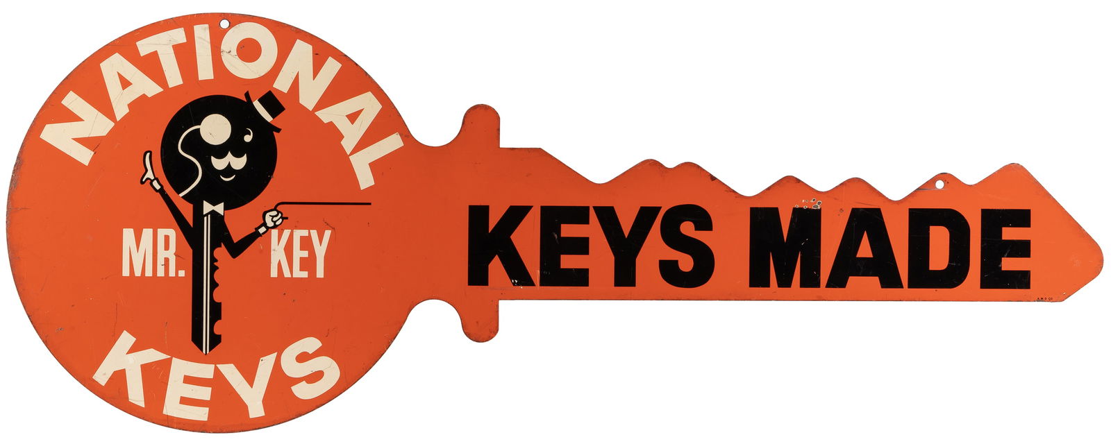 National Mr. Keys Sign. Die cut double sided tin (DST) sign... (1 of 2)