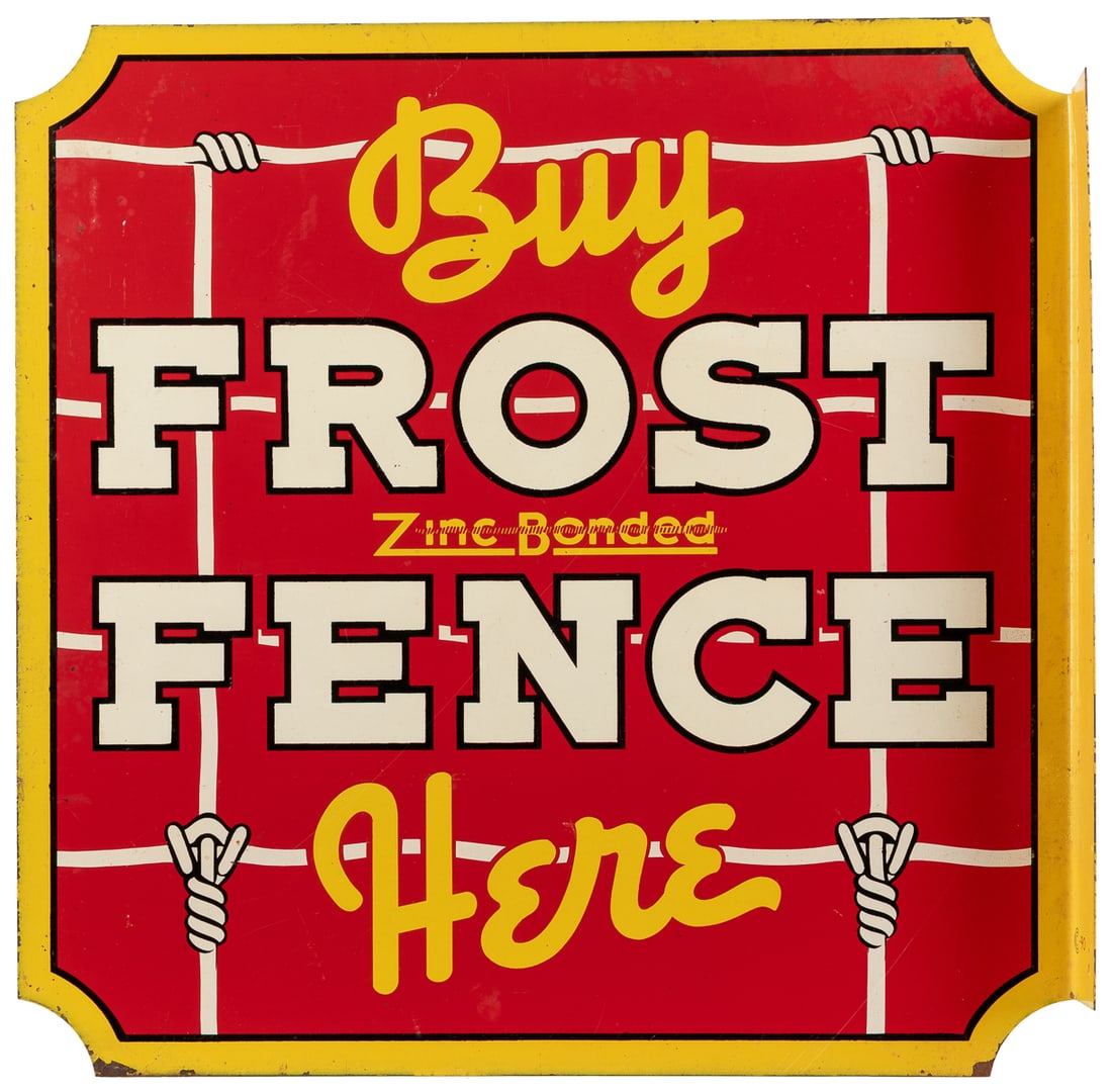 Frost Fence Flange Sign. [Canadian, ca. 1950s]. Double side... (1 of 3)