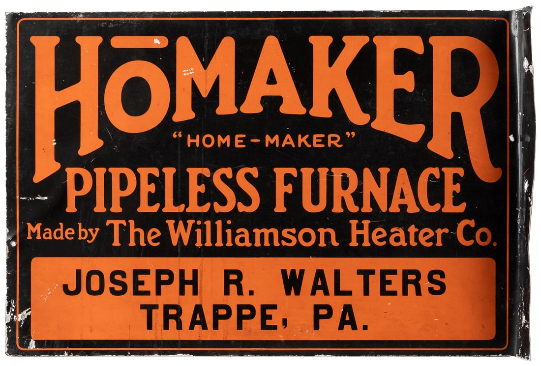 Homaker “Home-maker” Flange Sign. [Circa 1940s]. Double sid... (1 of 2)