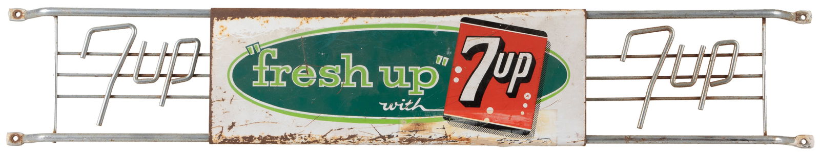 “Fresh Up” with 7UP Door Push Sign. St. Louis: Stout Sign C... (1 of 2)