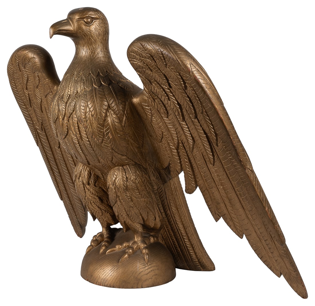 Carved Giltwood Federal Eagle. American, 20th century. Depi... (1 of 3)