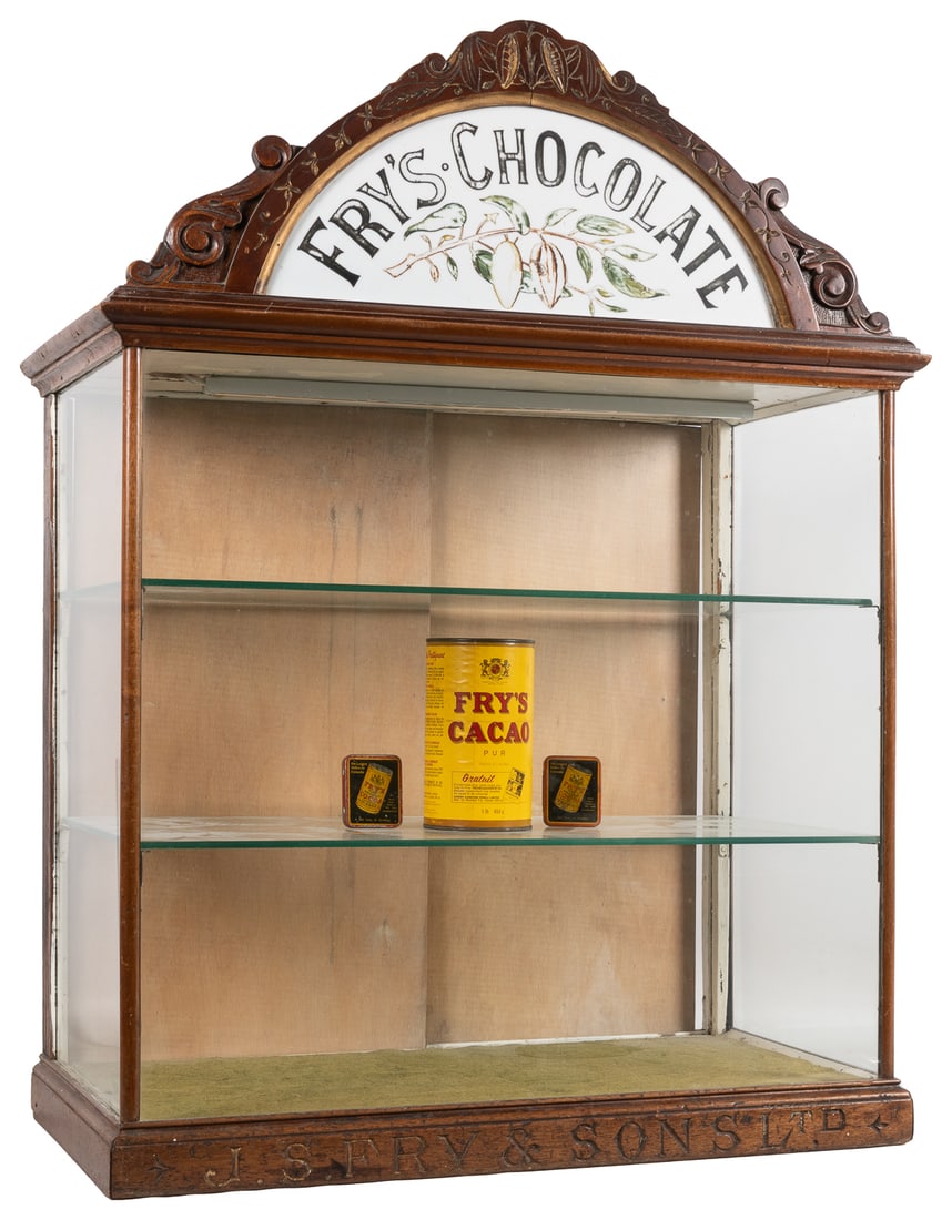 Fry’s Chocolate Countertop Glass Display Case. Wooden and g... (1 of 2)