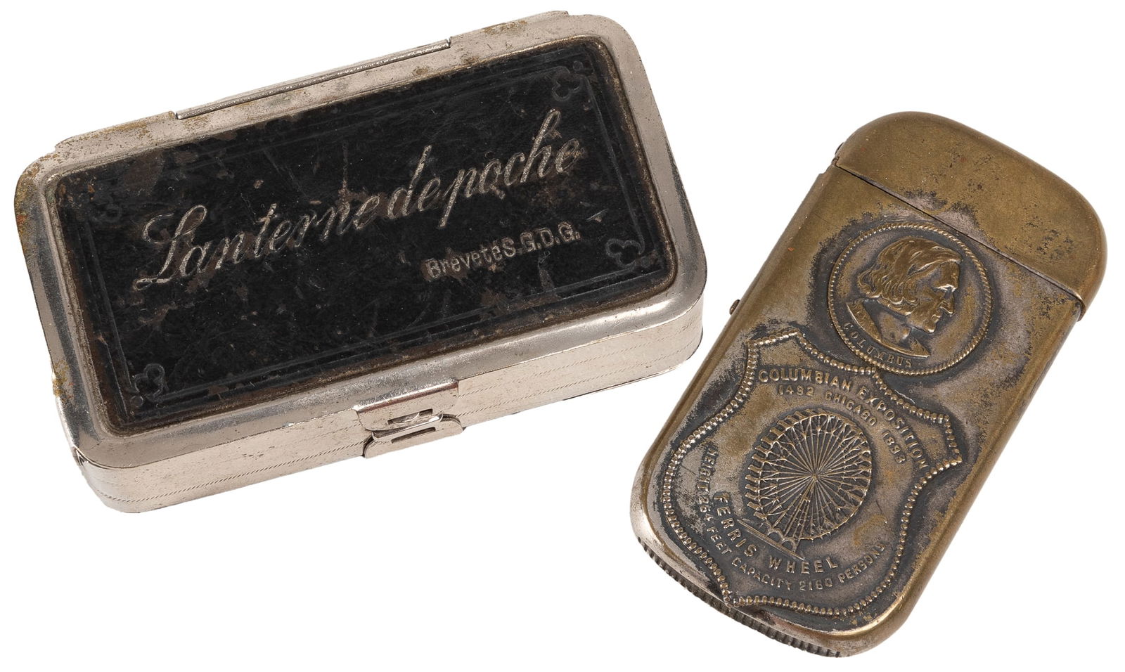 Chicago Columbian Exposition Match Safe, and Lanterne de Po... (1 of 2)