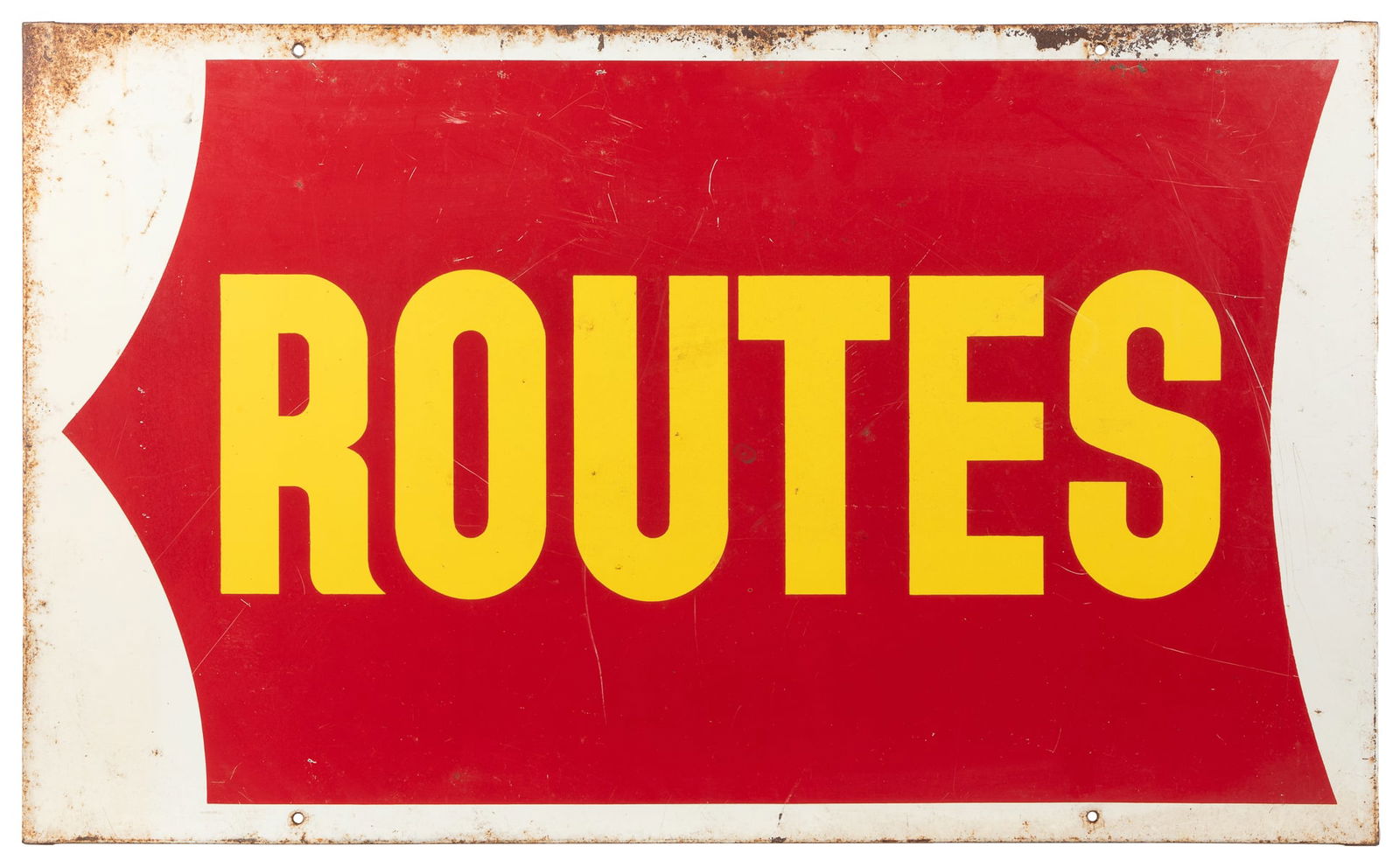 “Routes” Double-Sided Vintage Metal Directional Sign. Two s... (1 of 1)