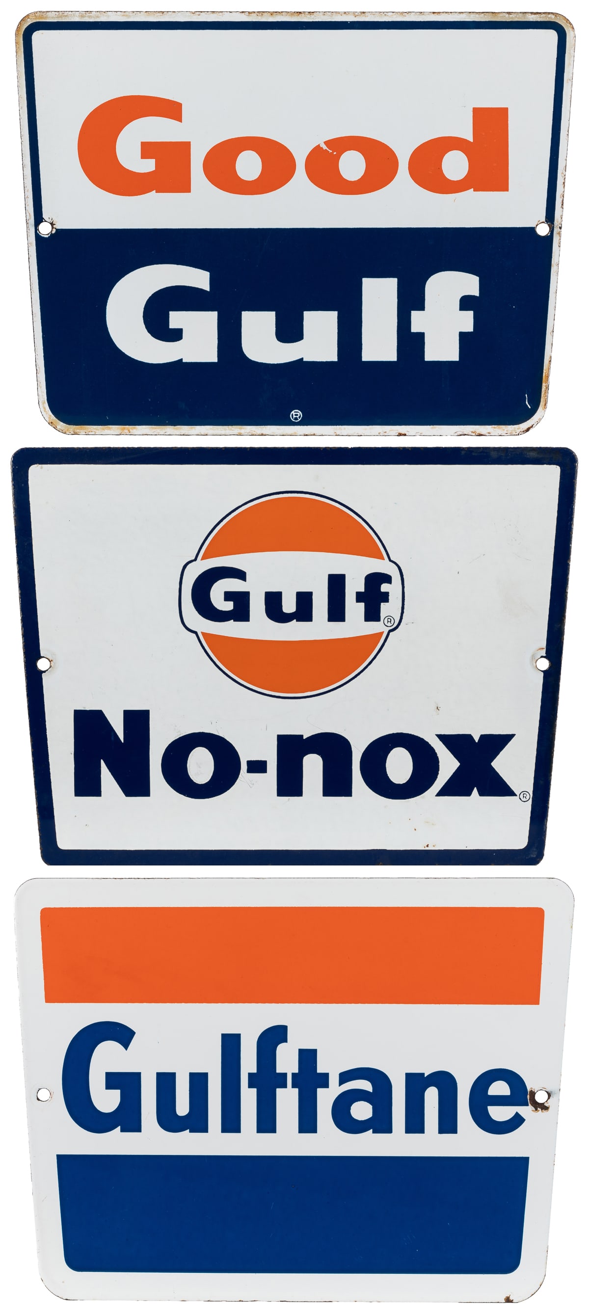 Group of Three Gulf Porcelain Gas Pump Plates. Three single... (1 of 7)