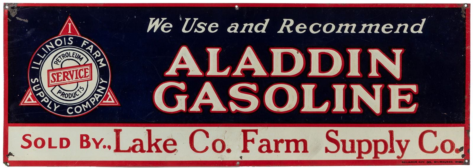 Aladdin Gasoline Sign. Milwaukee: Reliance Adv. Co., ca. 19... (1 of 2)